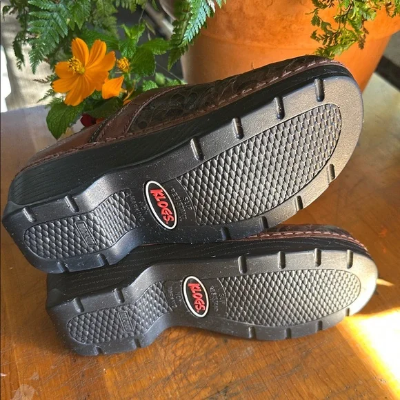 Klogs Austin brown tooled leather western professional comfort clog/shoe.Sz 7.5 - Picture 11 of 15